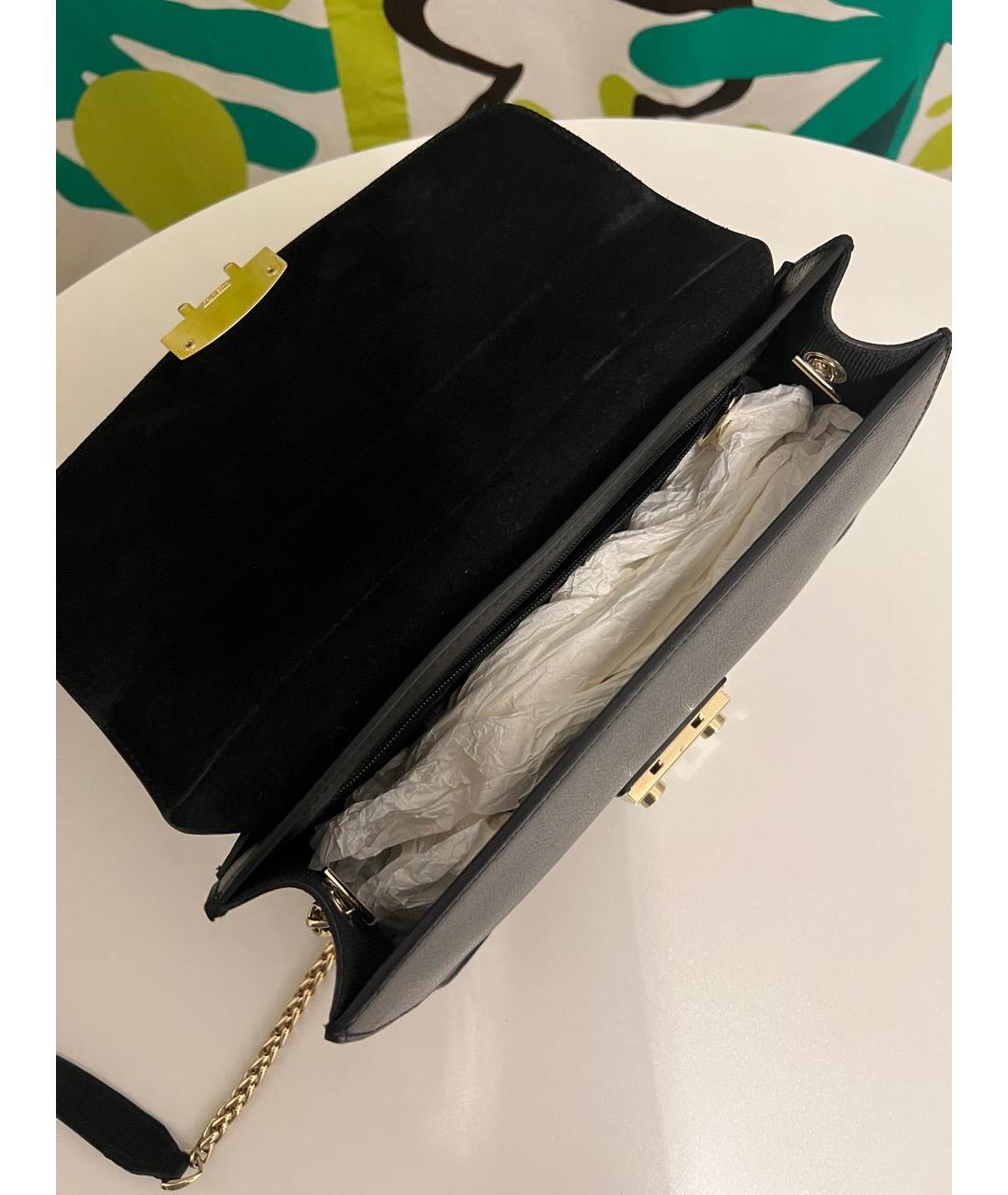 FURLA Черная кожаная сумка через плечо, фото 4