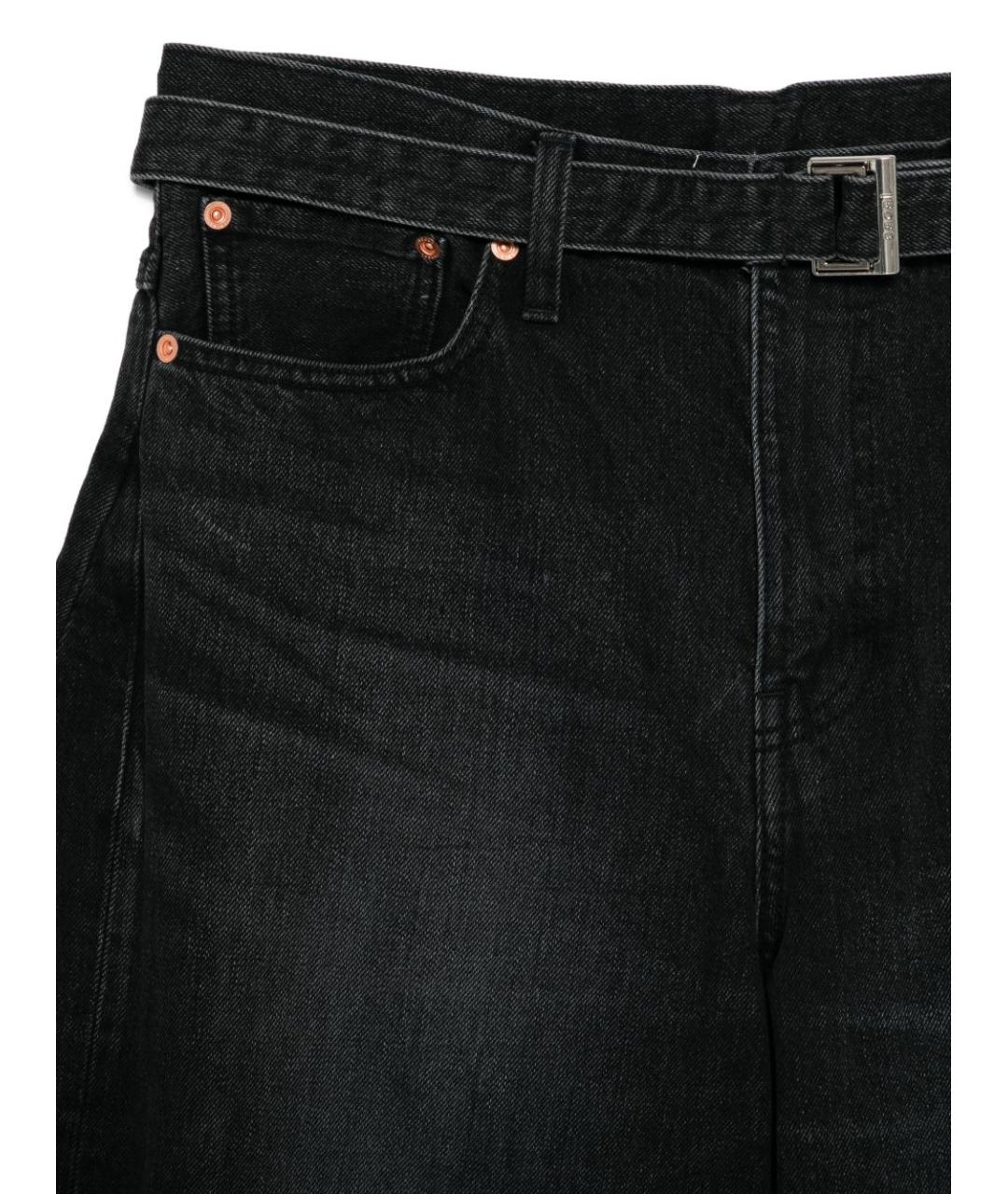 SACAI Черные хлопковые прямые джинсы, фото 2