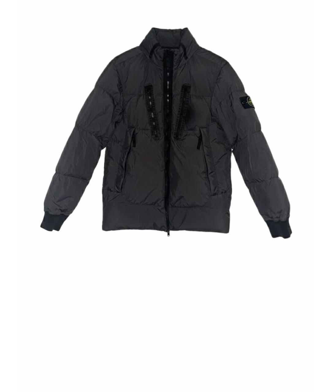 STONE ISLAND Антрацитовый полиамидовый пуховик, фото 1