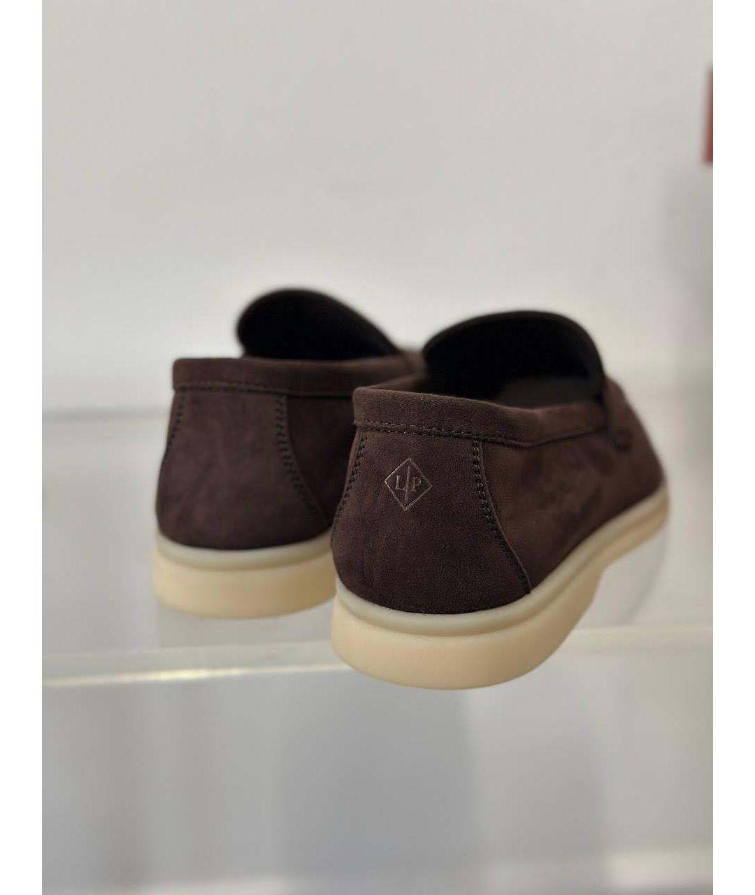LORO PIANA Коричневые замшевые лоферы, фото 3