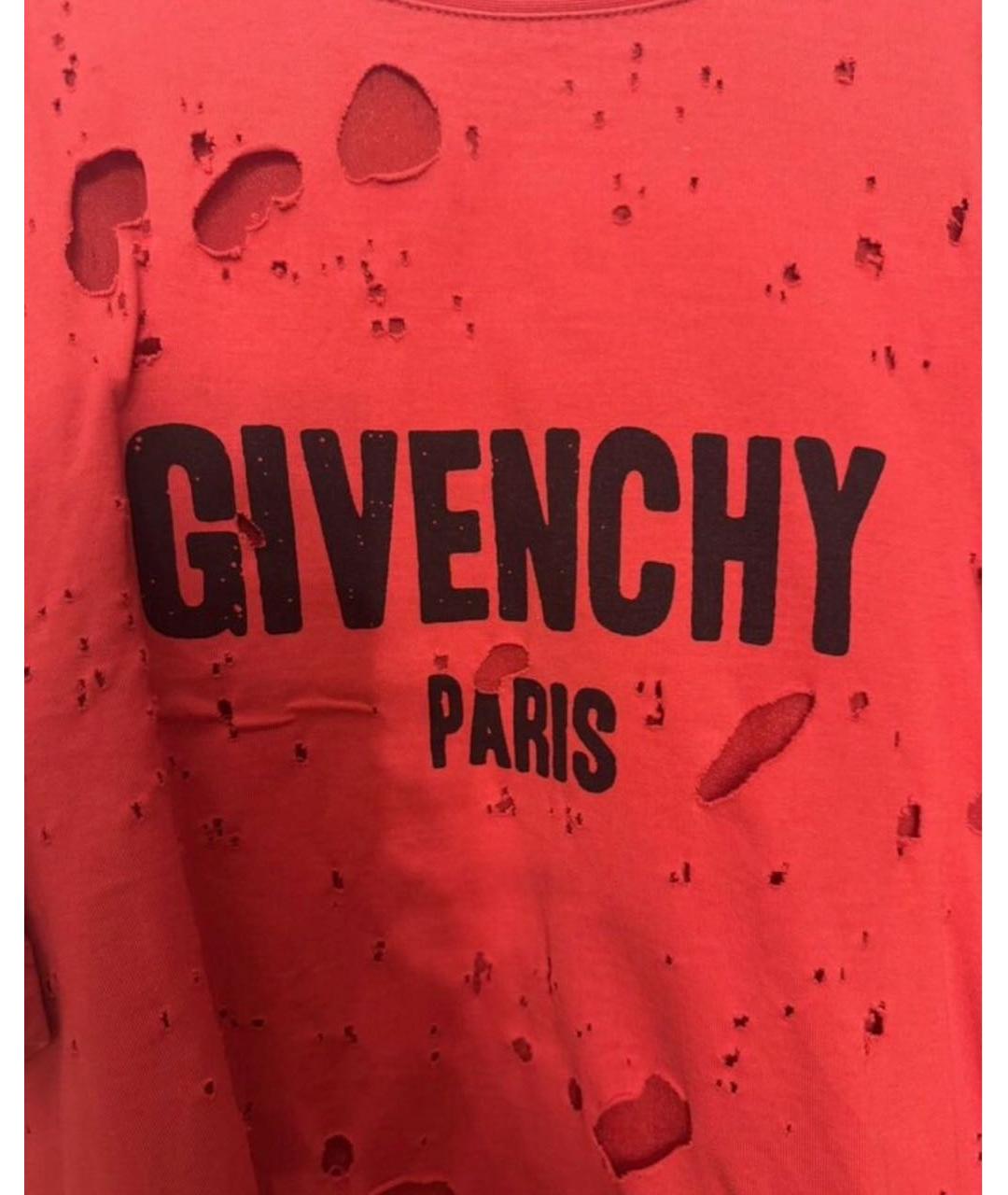 GIVENCHY Красная хлопковая футболка, фото 3