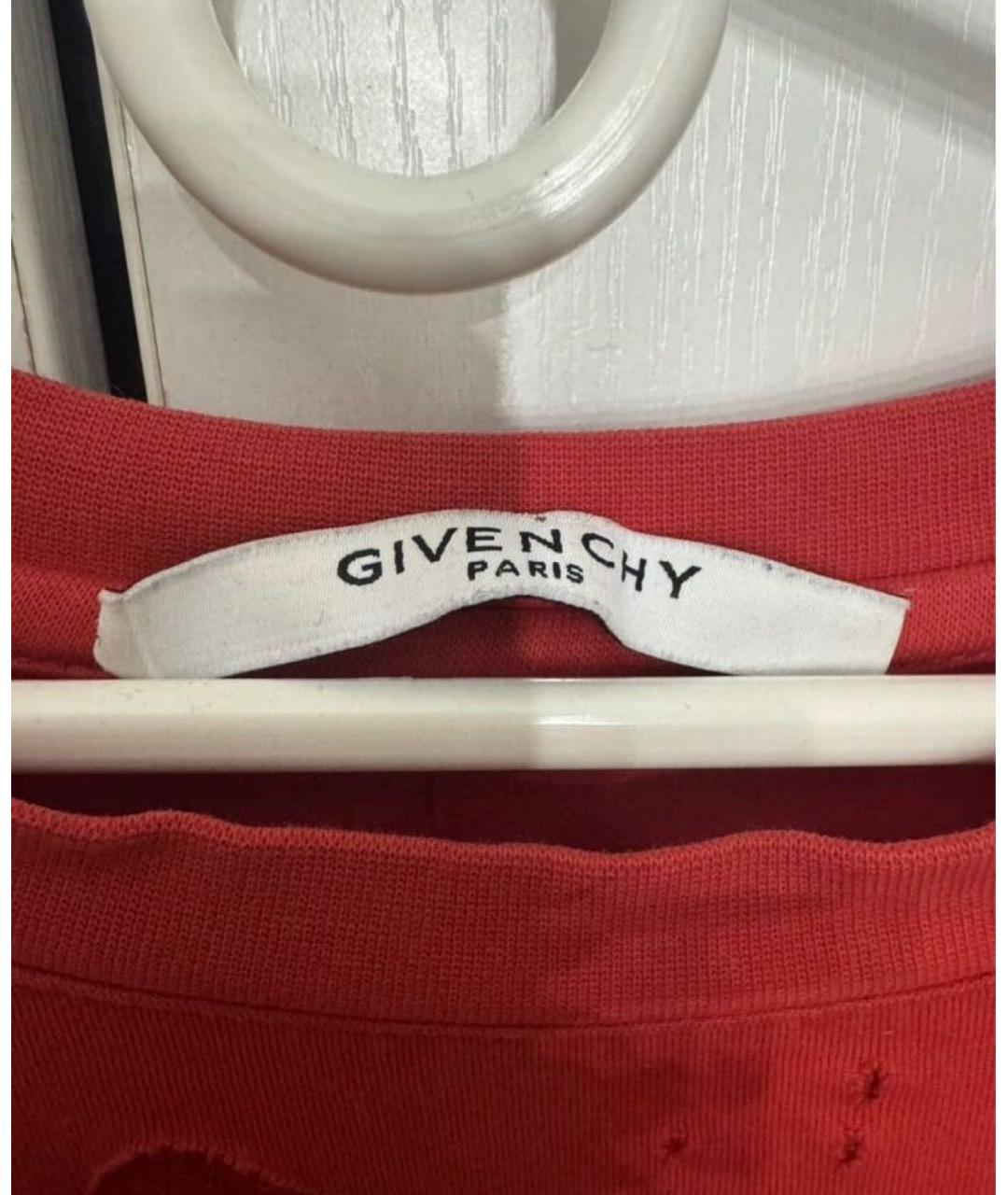 GIVENCHY Красная хлопковая футболка, фото 4