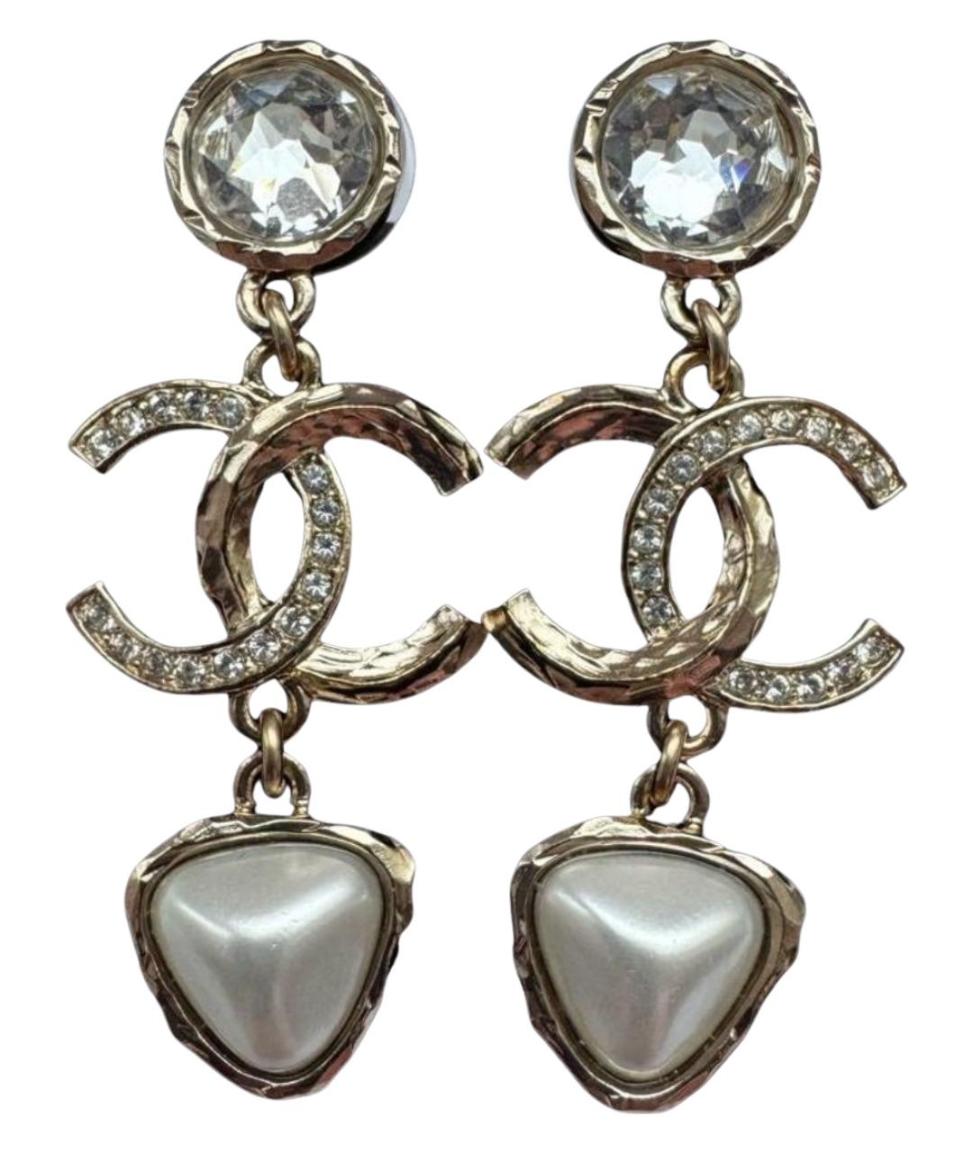 CHANEL Золотые серебряные серьги, фото 1