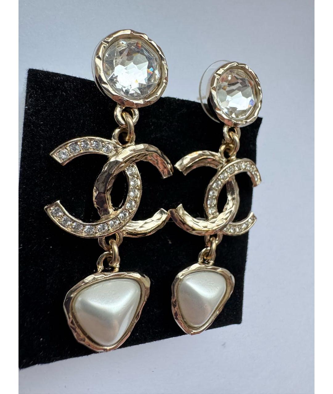 CHANEL Золотые серебряные серьги, фото 3