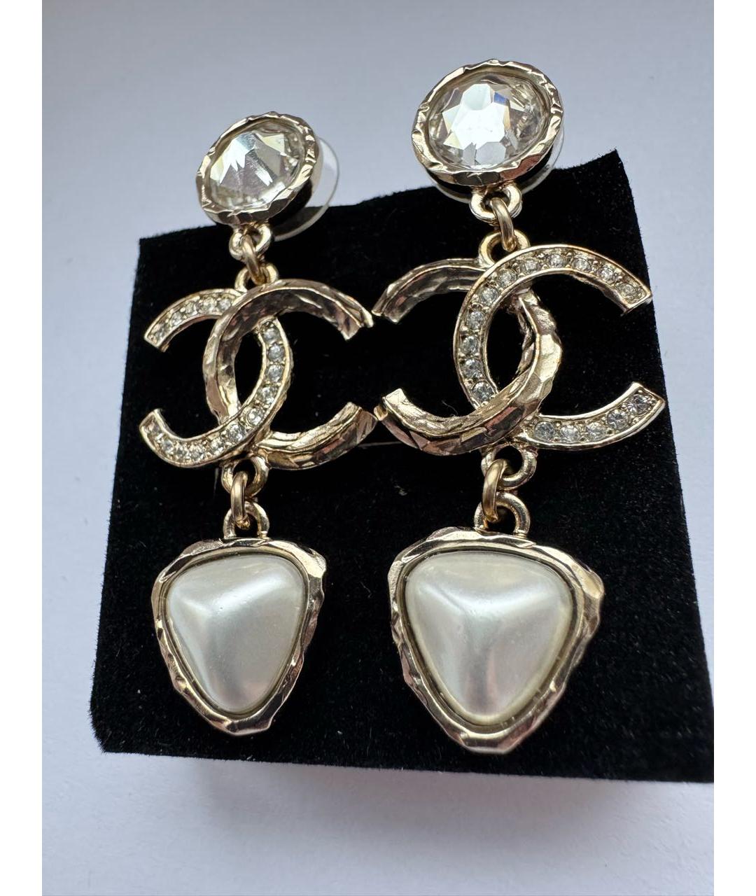 CHANEL Золотые серебряные серьги, фото 2