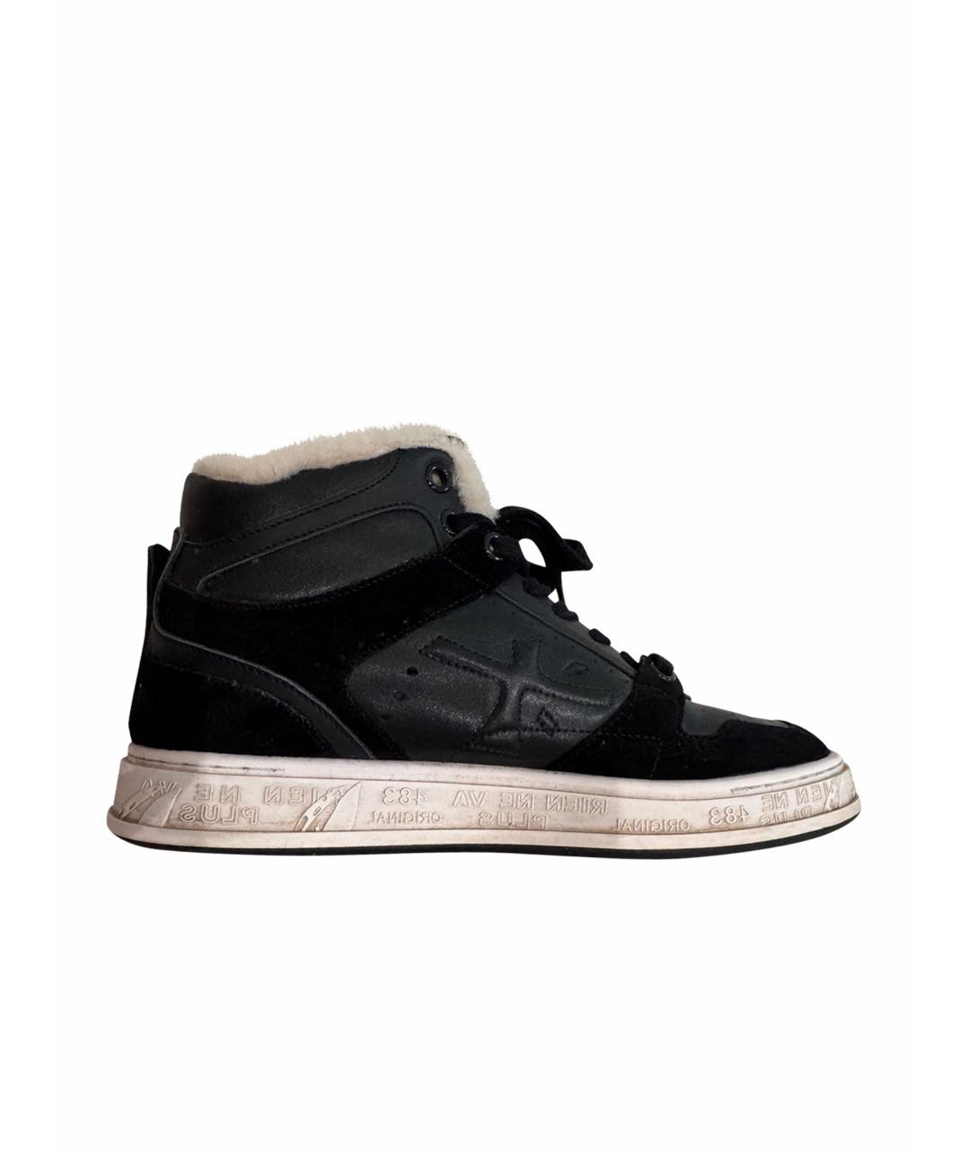 PREMIATA Черные кожаные кеды, фото 1