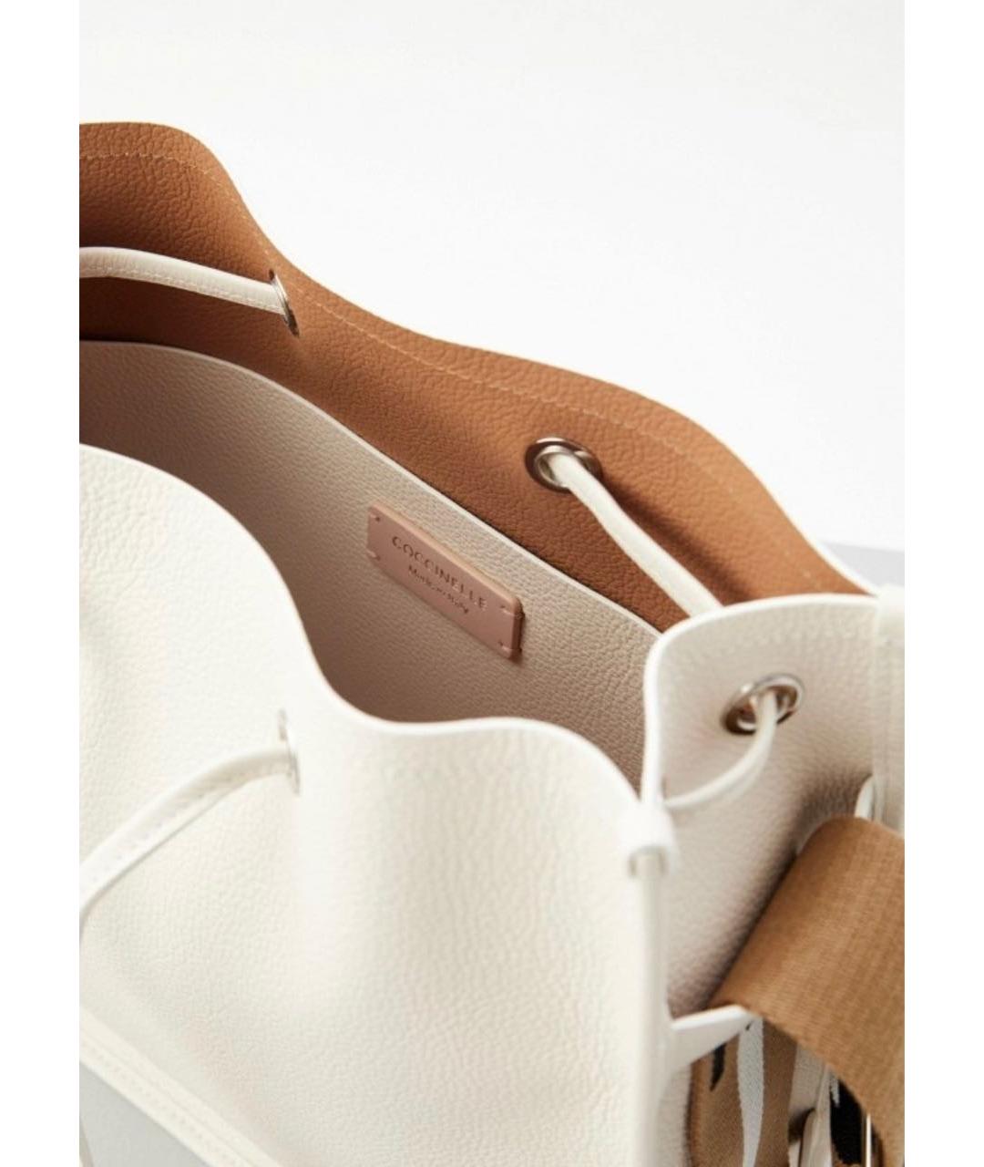 COCCINELLE Белая кожаная сумка через плечо, фото 3