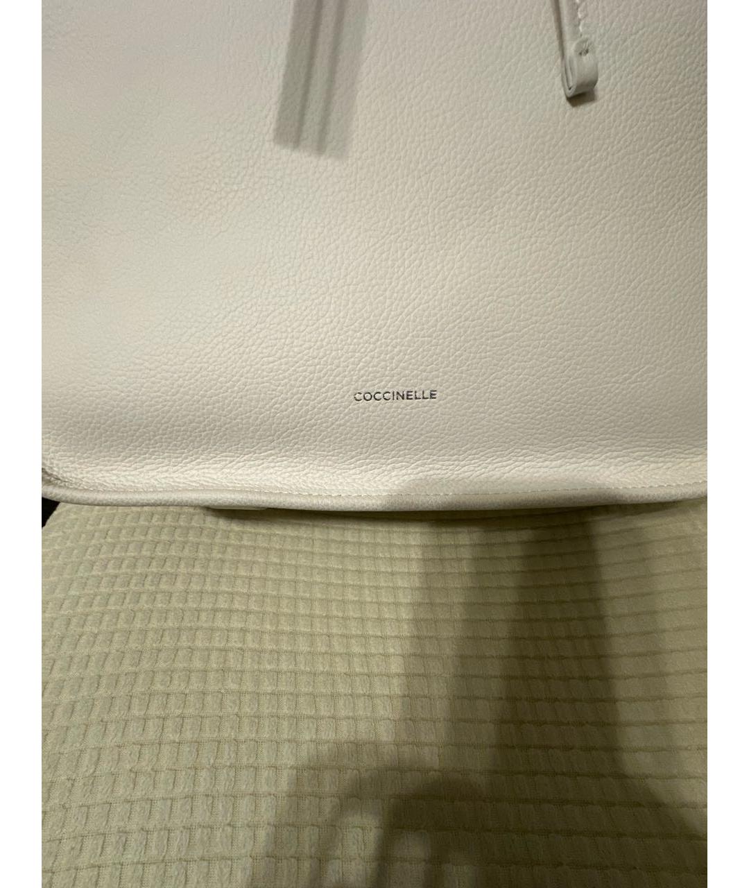 COCCINELLE Белая кожаная сумка через плечо, фото 5