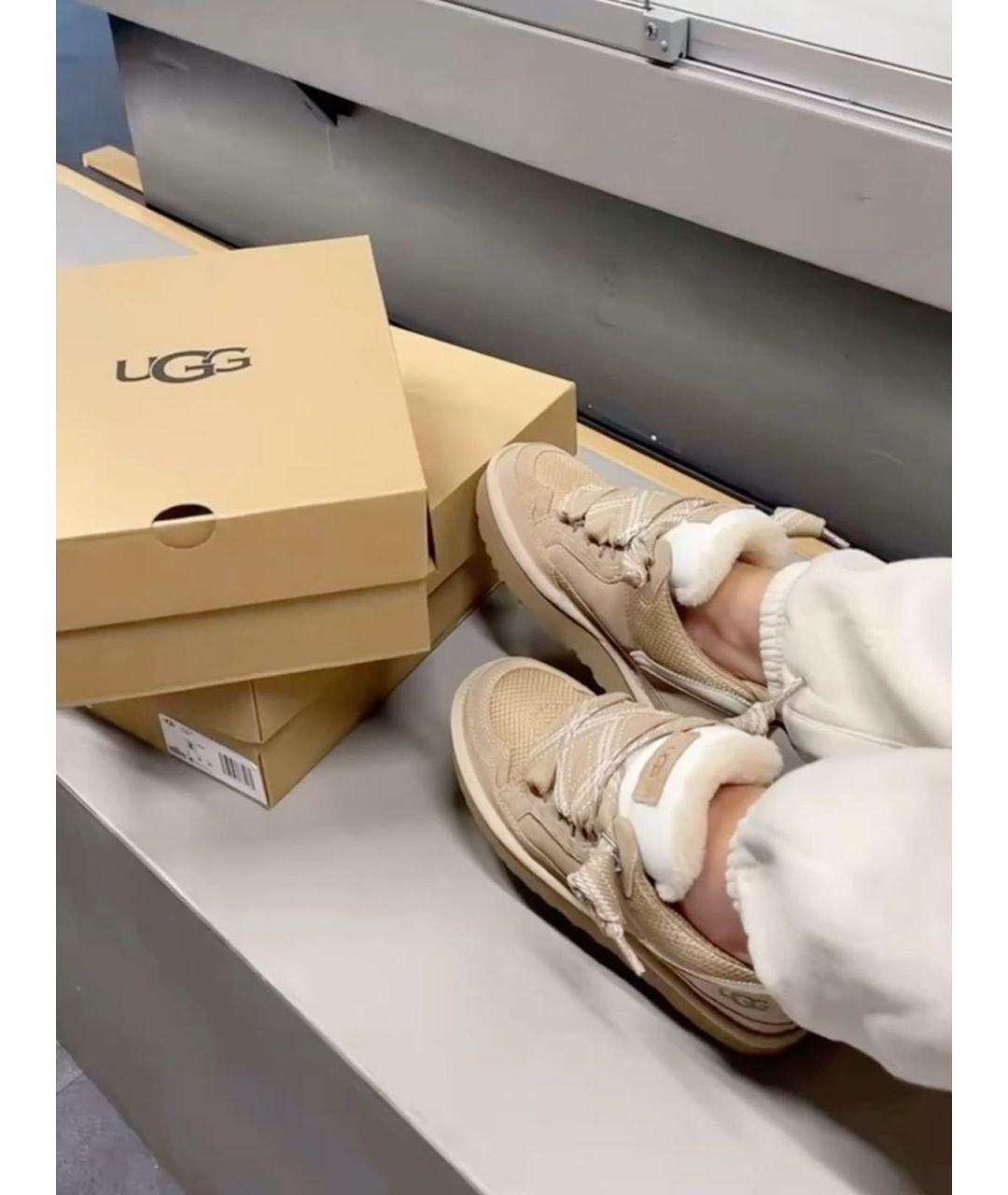 UGG AUSTRALIA Бежевые замшевые ботинки, фото 7