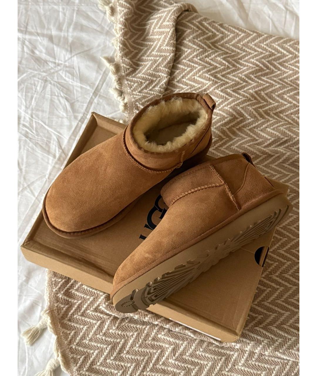 UGG AUSTRALIA Коричневые замшевые ботинки, фото 5