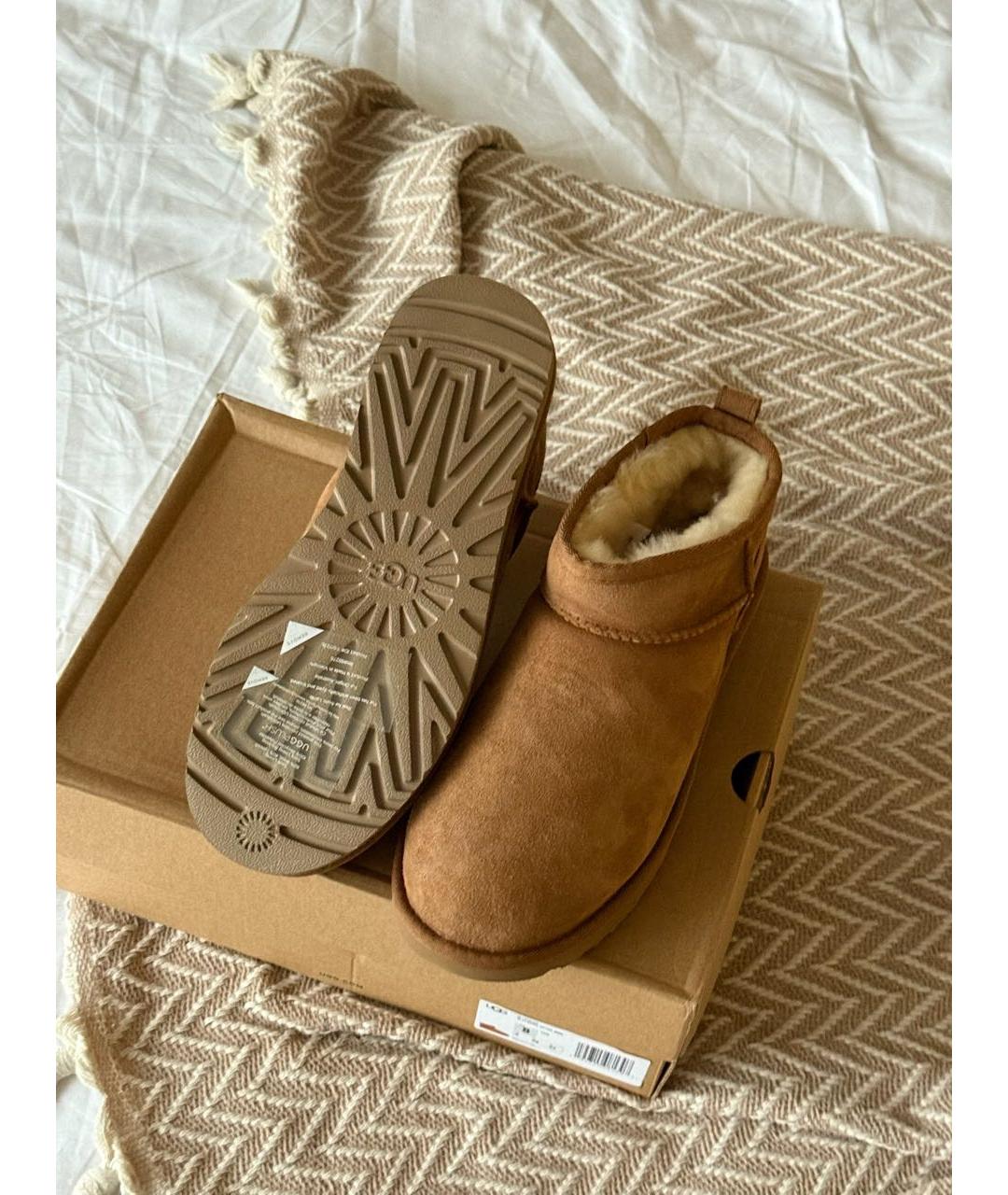 UGG AUSTRALIA Коричневые замшевые ботинки, фото 4