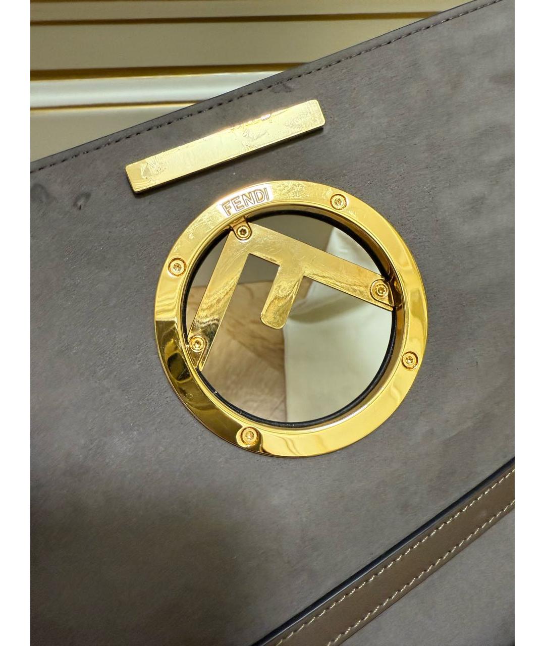 FENDI Коричневая кожаная сумка через плечо, фото 8