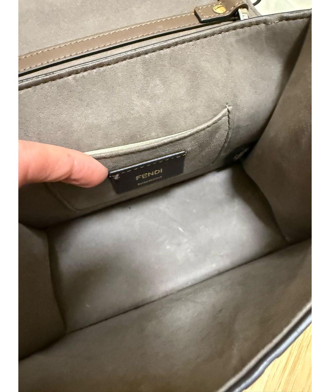 FENDI Коричневая кожаная сумка через плечо, фото 3