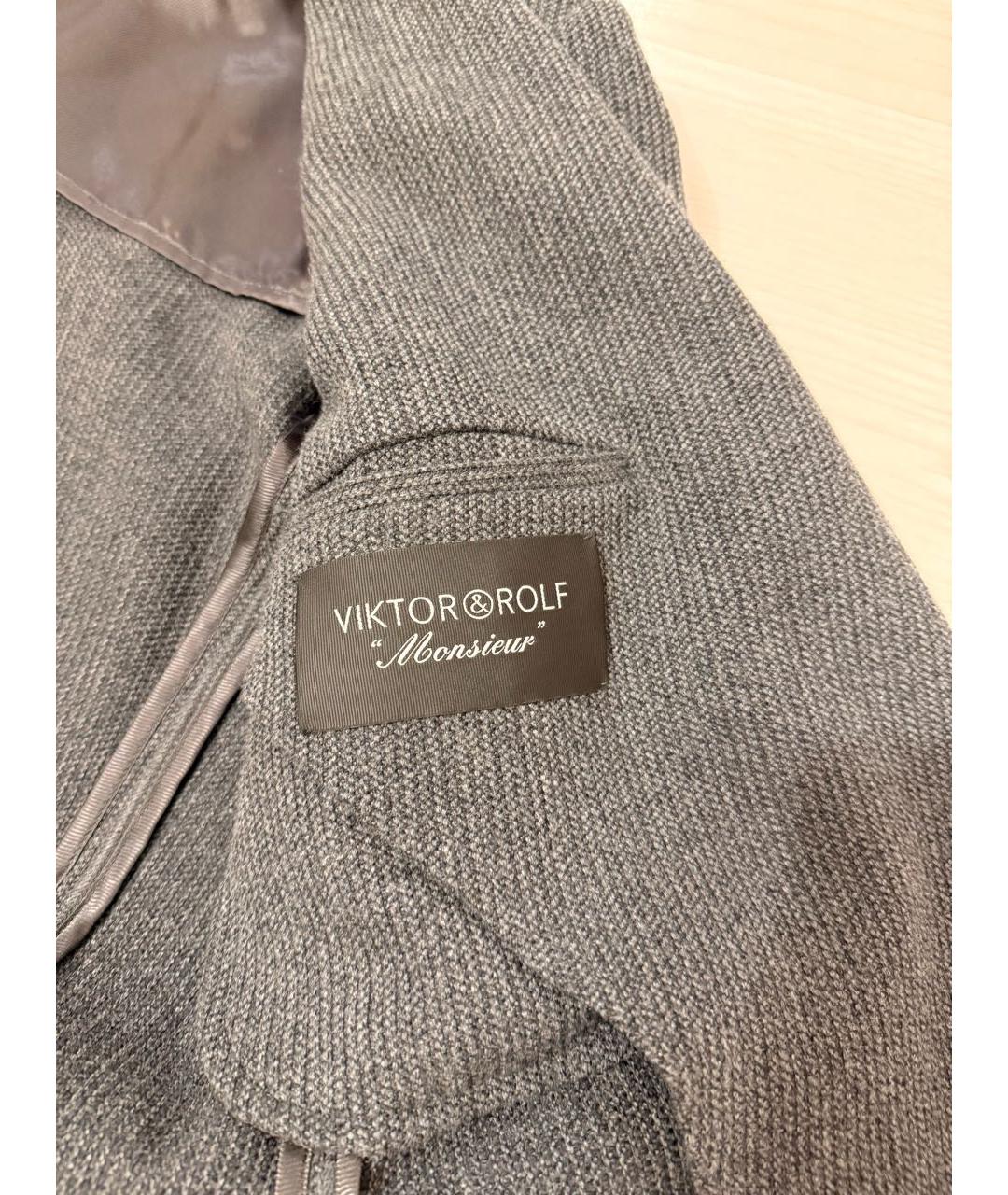 VIKTOR & ROLF Антрацитовый шерстяной пиджак, фото 5