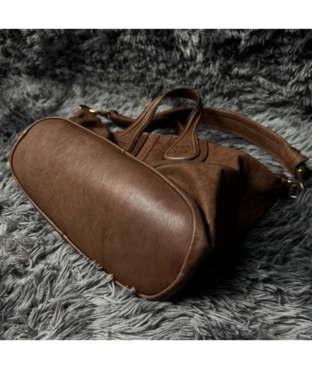 GIVENCHY Коричневая кожаная сумка с короткими ручками, фото 4