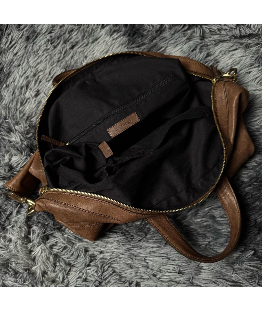GIVENCHY Коричневая кожаная сумка с короткими ручками, фото 6