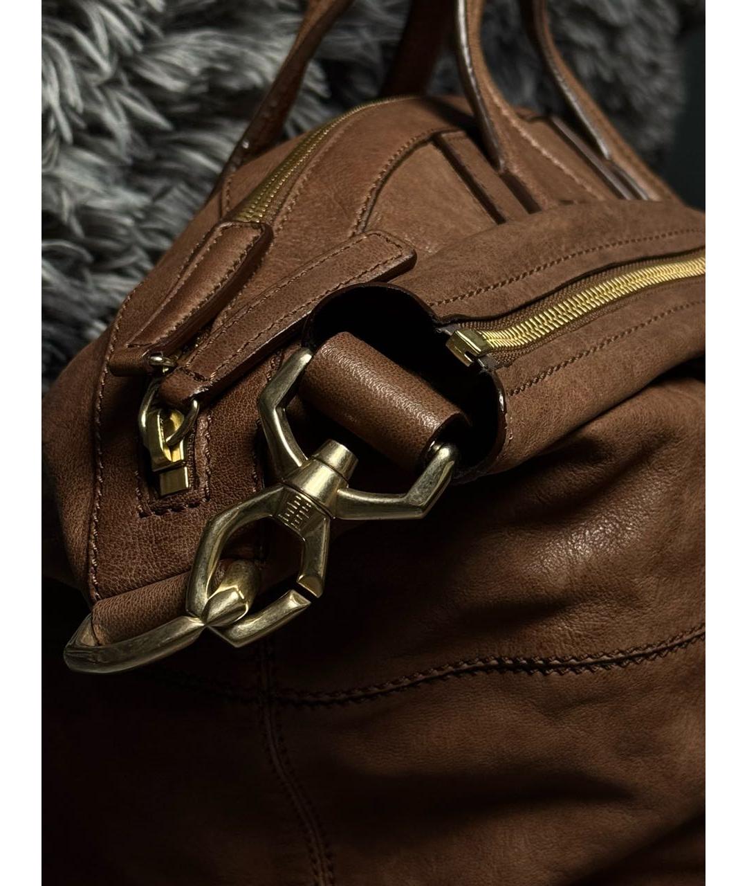GIVENCHY Коричневая кожаная сумка с короткими ручками, фото 5