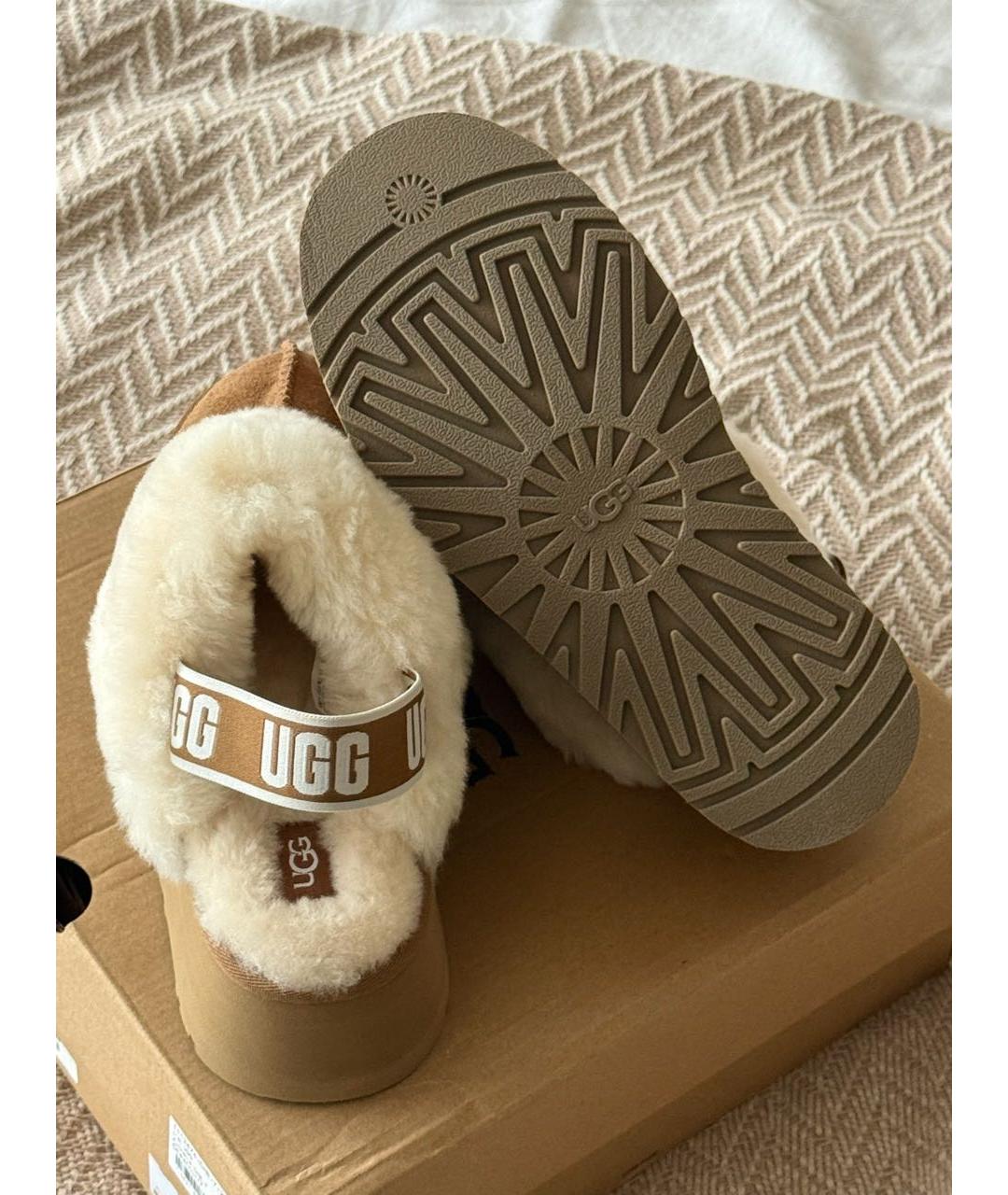 UGG AUSTRALIA Коричневые замшевые сабо, фото 5