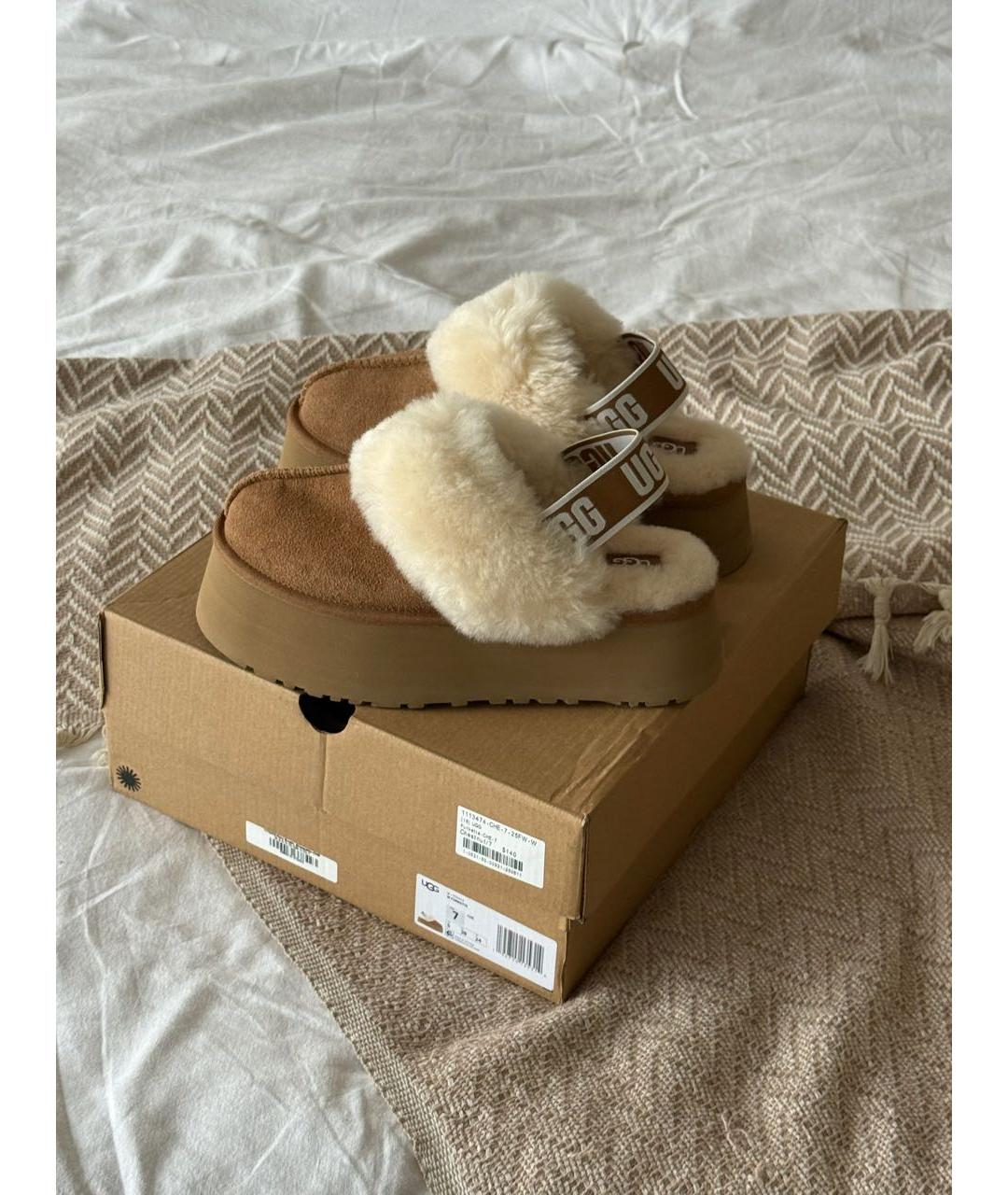 UGG AUSTRALIA Коричневые замшевые сабо, фото 2