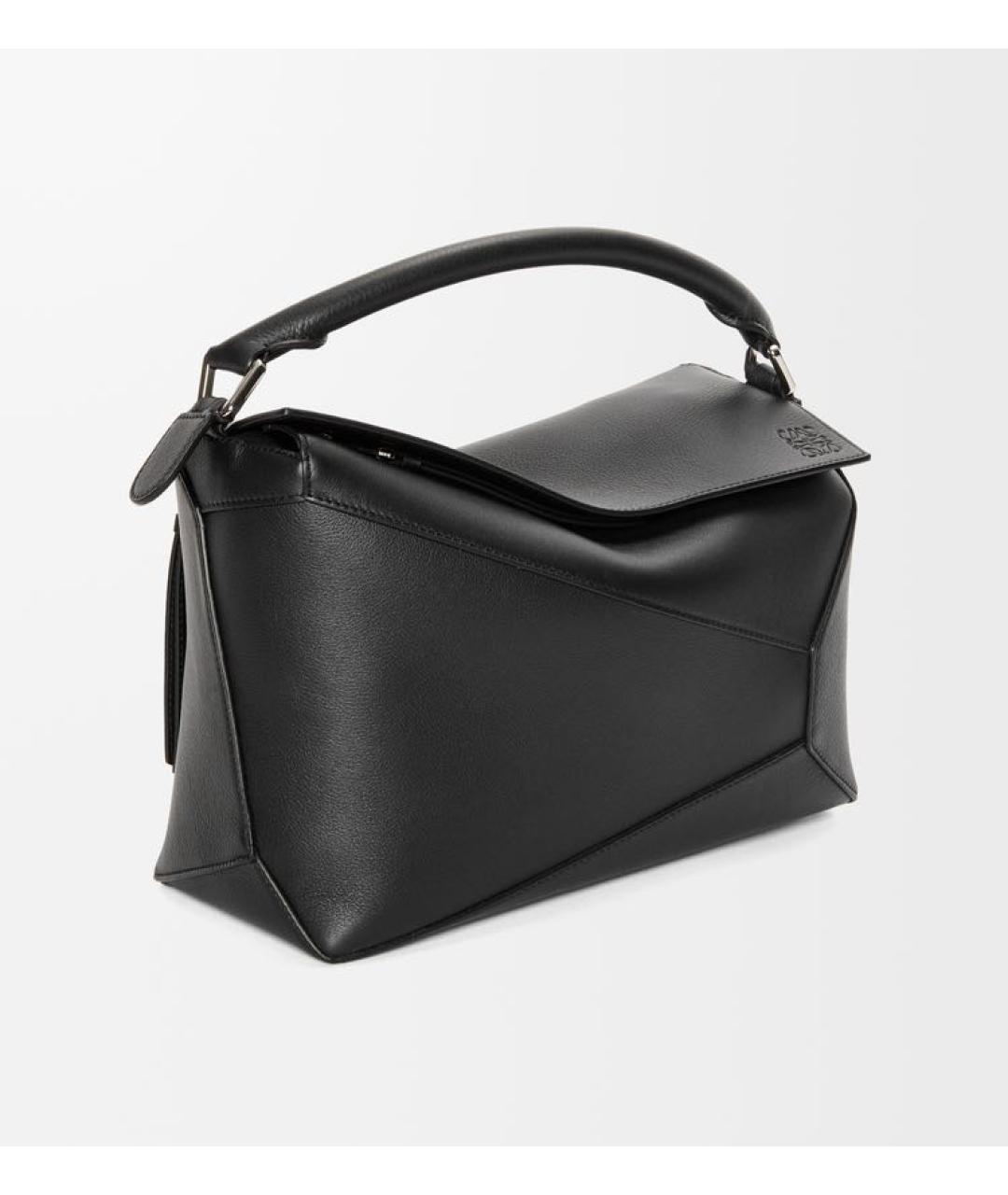 LOEWE Черная кожаная сумка с короткими ручками, фото 4