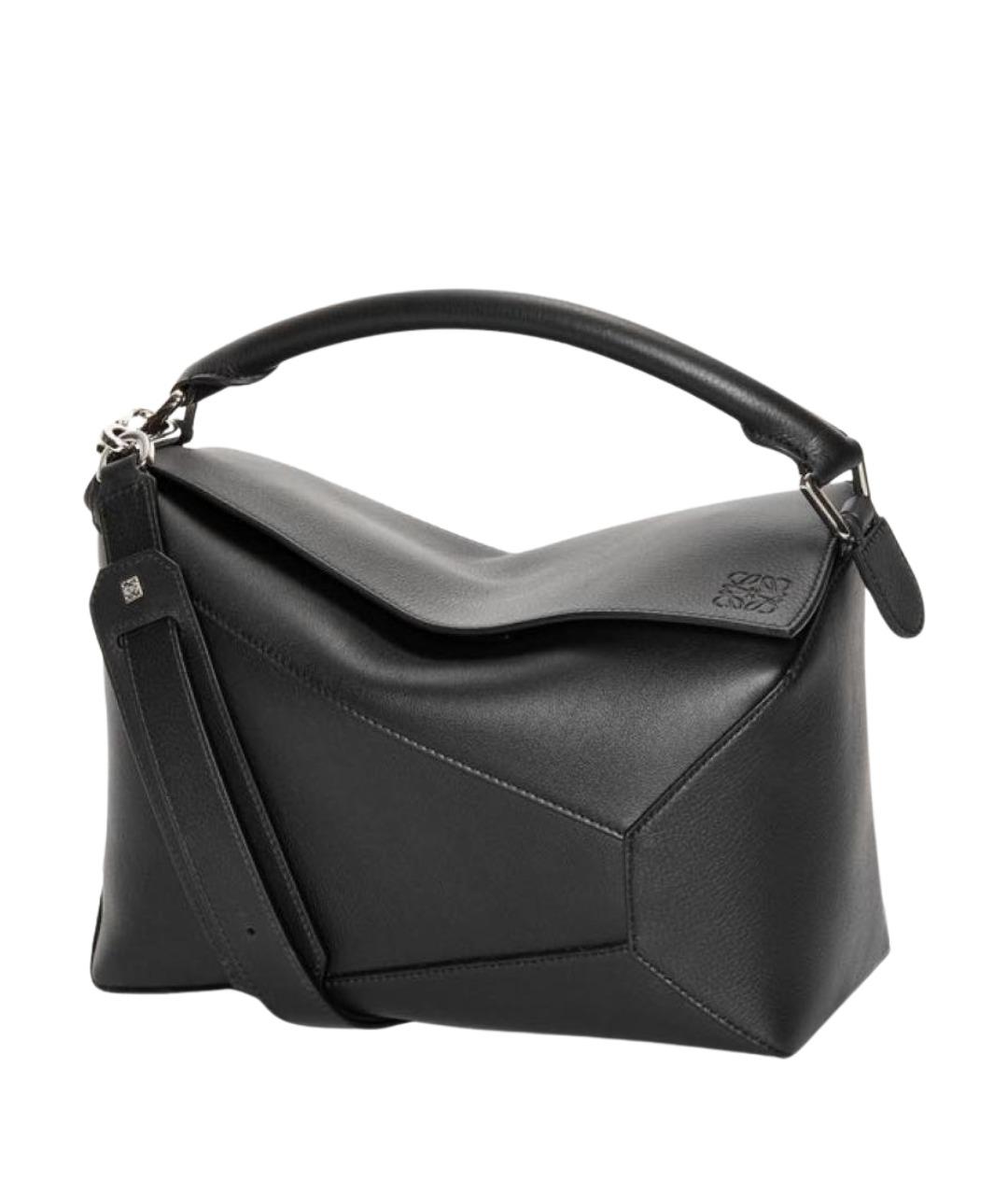 LOEWE Черная кожаная сумка с короткими ручками, фото 1