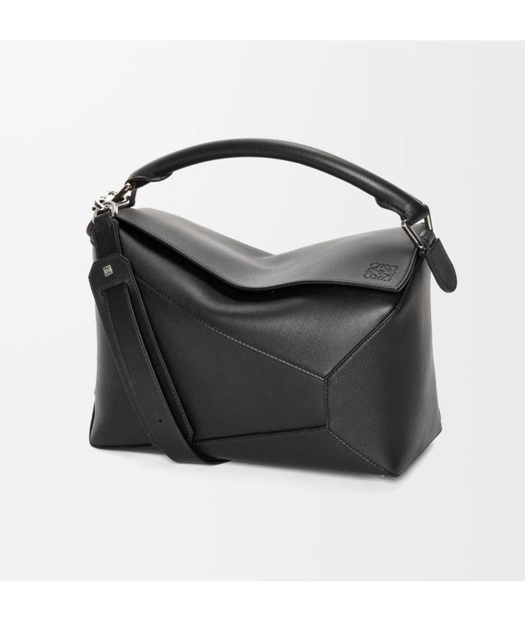 LOEWE Черная кожаная сумка с короткими ручками, фото 6