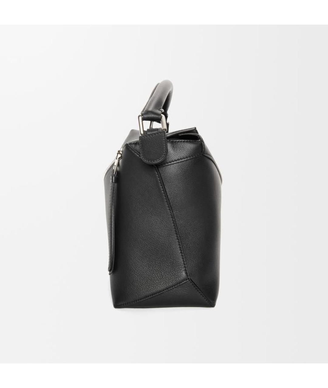 LOEWE Черная кожаная сумка с короткими ручками, фото 5