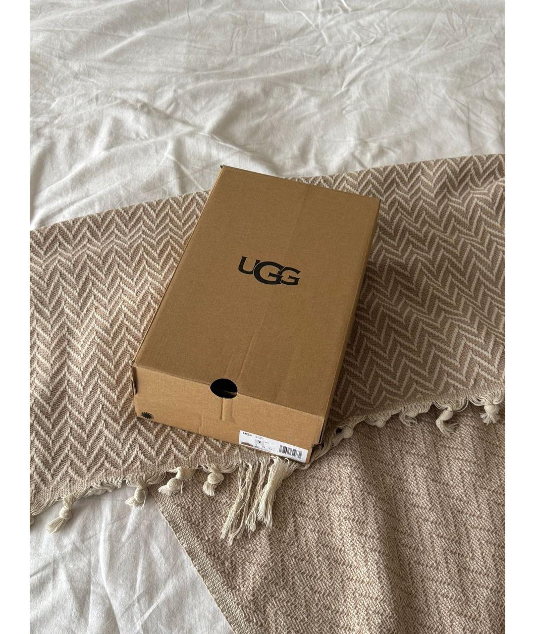 UGG AUSTRALIA Бежевые замшевые сабо, фото 8