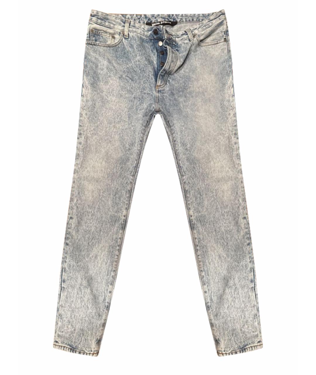 PALM ANGELS Голубые хлопковые прямые джинсы, фото 1