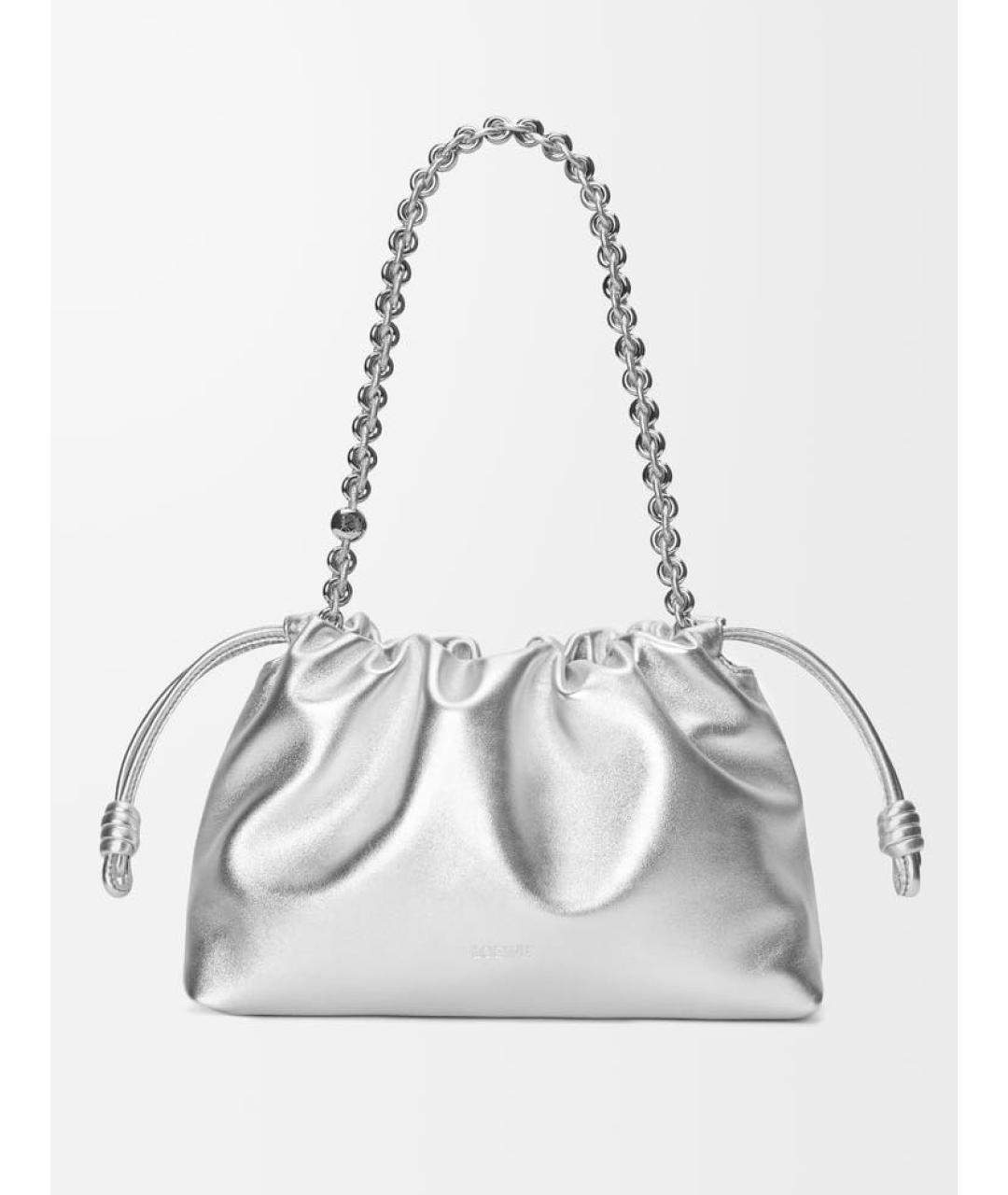 LOEWE Серебряная кожаная сумка через плечо, фото 4