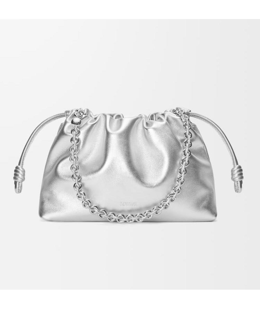 LOEWE Серебряная кожаная сумка через плечо, фото 6