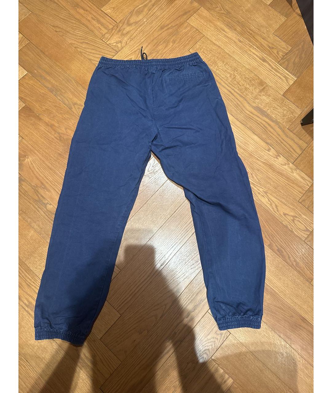 OFF-WHITE Темно-синие хлопковые повседневные брюки, фото 2