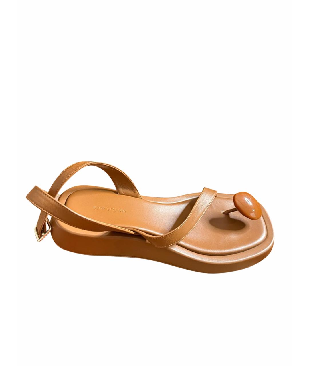 GIABORGHINI Коричневые кожаные босоножки, фото 1