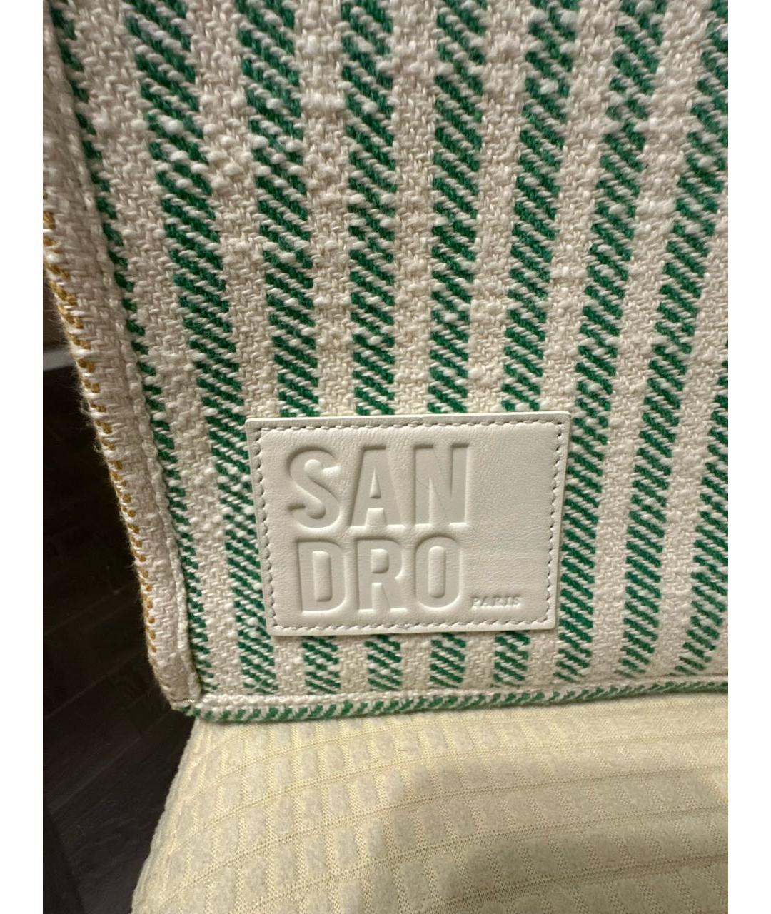 SANDRO Зеленая тканевая пляжная сумка, фото 4