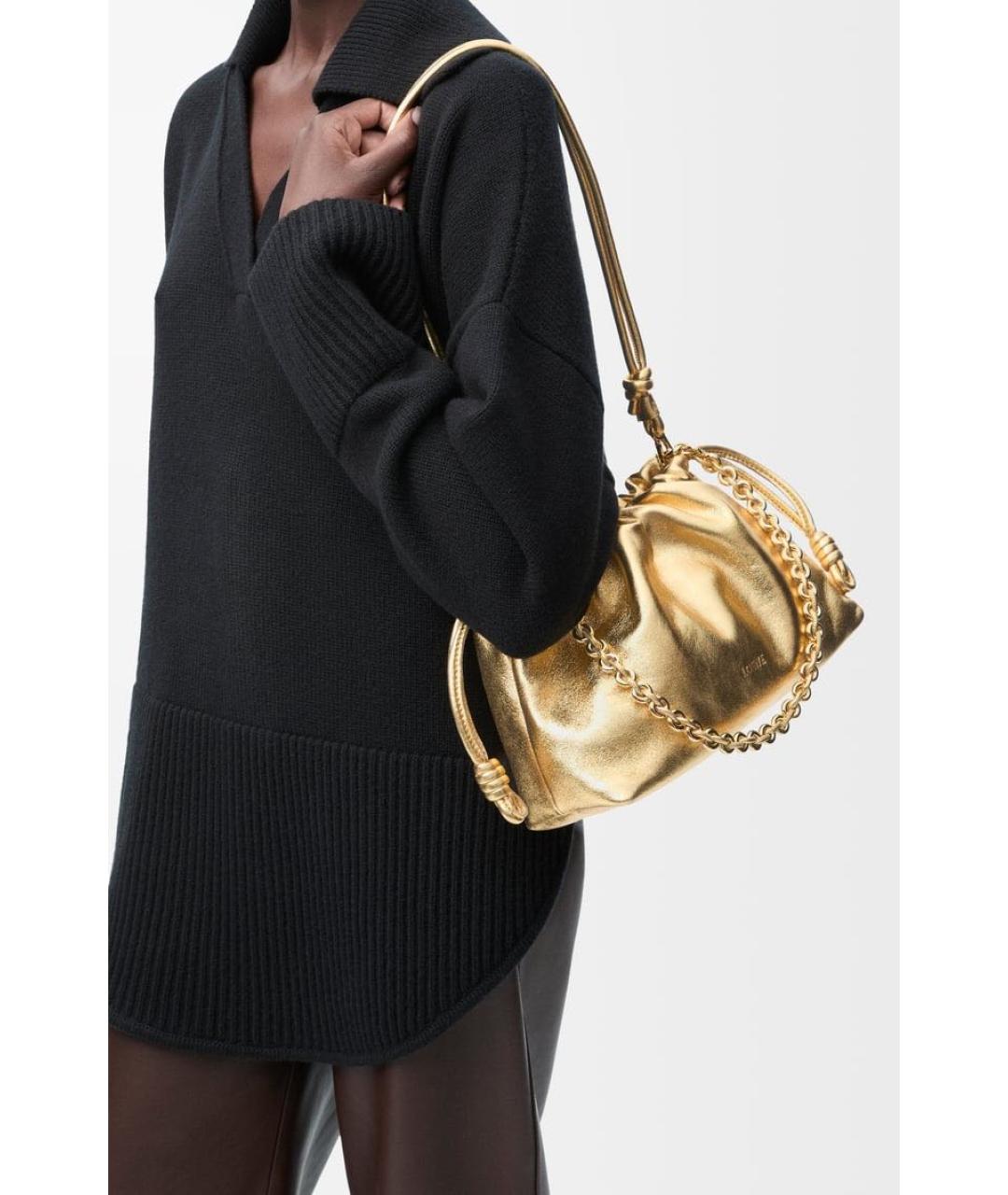 LOEWE Золотая кожаная сумка через плечо, фото 3