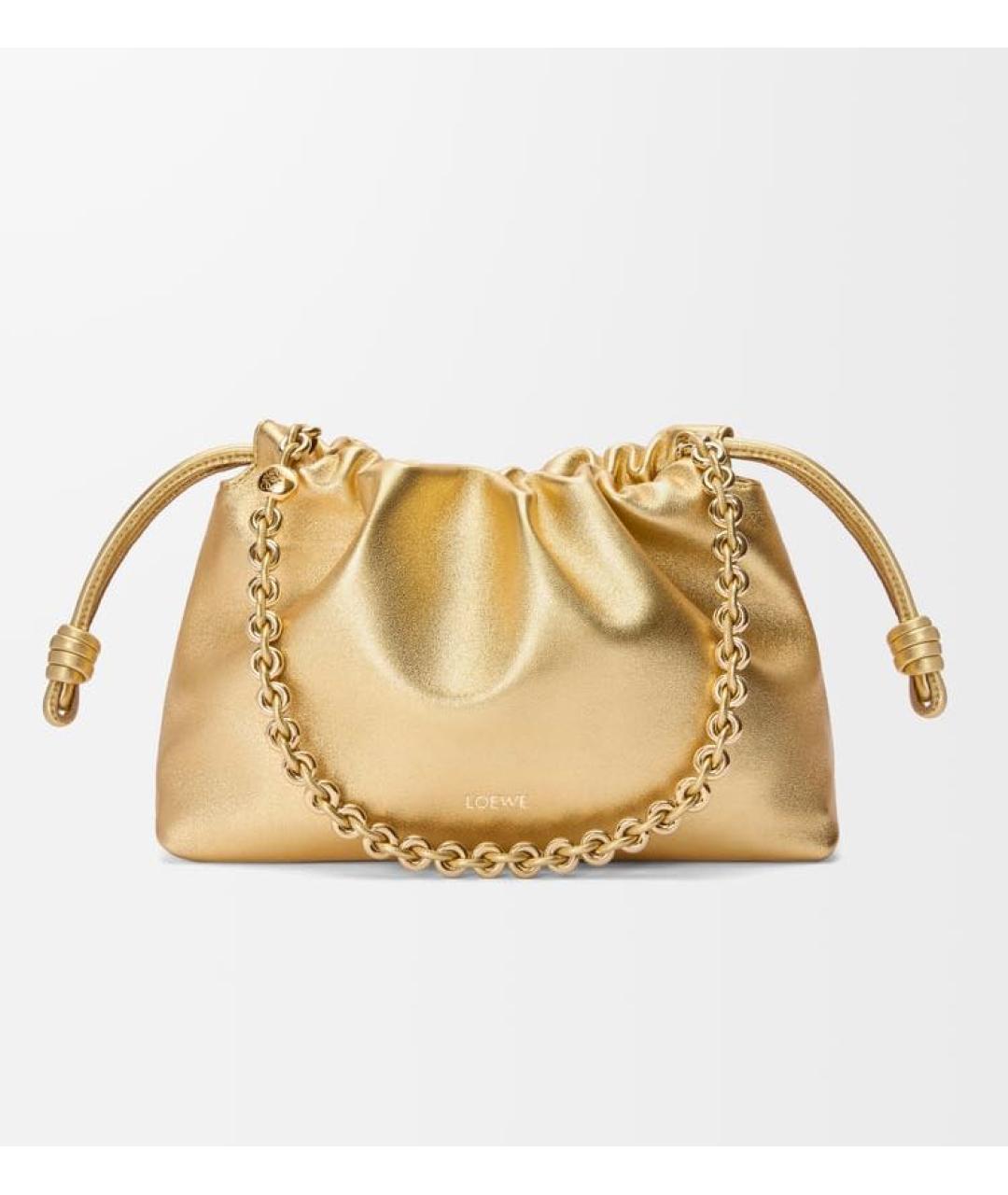 LOEWE Золотая кожаная сумка через плечо, фото 6