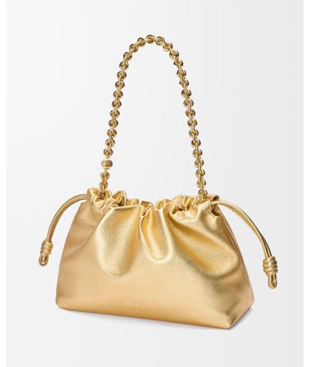 LOEWE Золотая кожаная сумка через плечо, фото 5