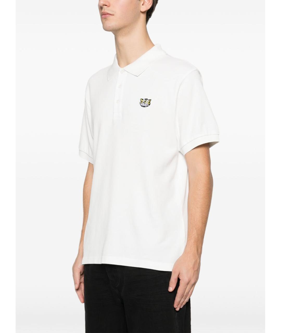 KENZO Белое хлопковое поло с коротким рукавом, фото 5