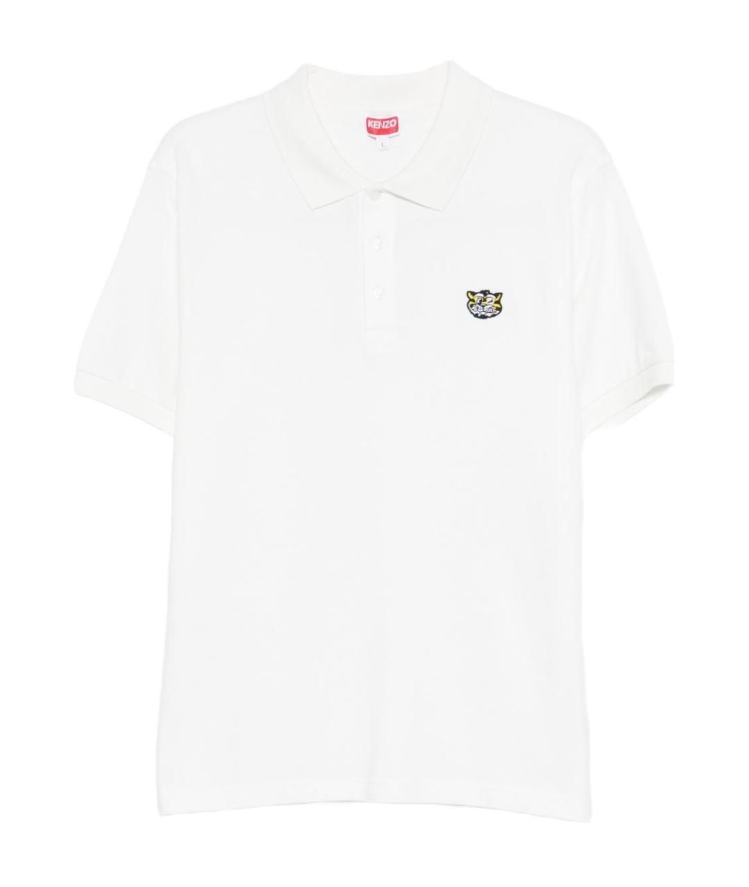KENZO Белое хлопковое поло с коротким рукавом, фото 1