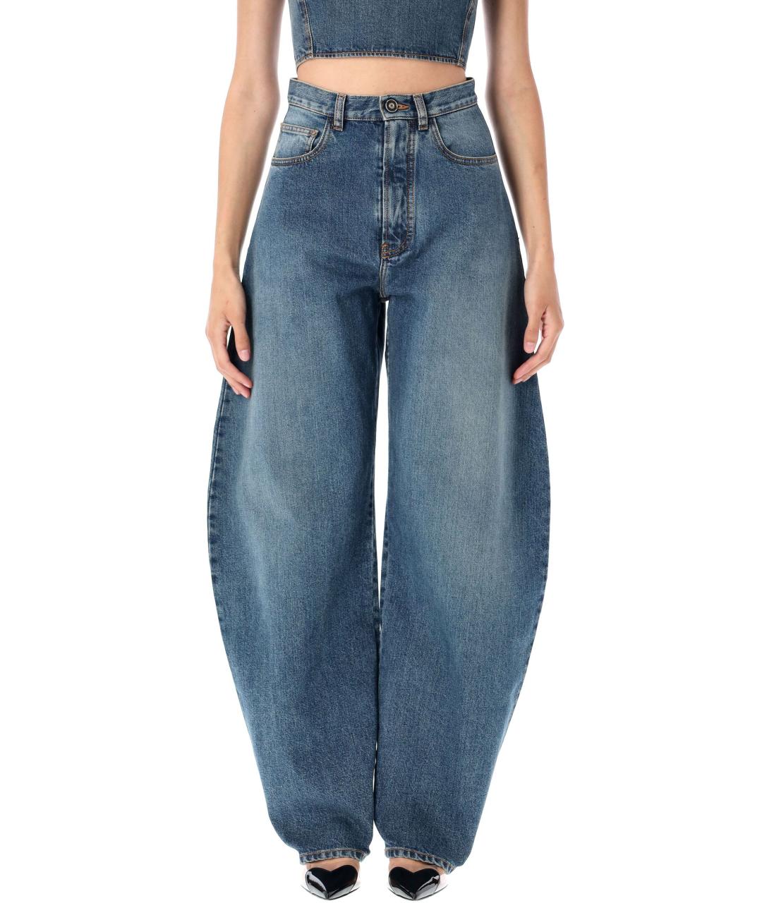 ALAIA Синие хлопковые прямые джинсы, фото 2