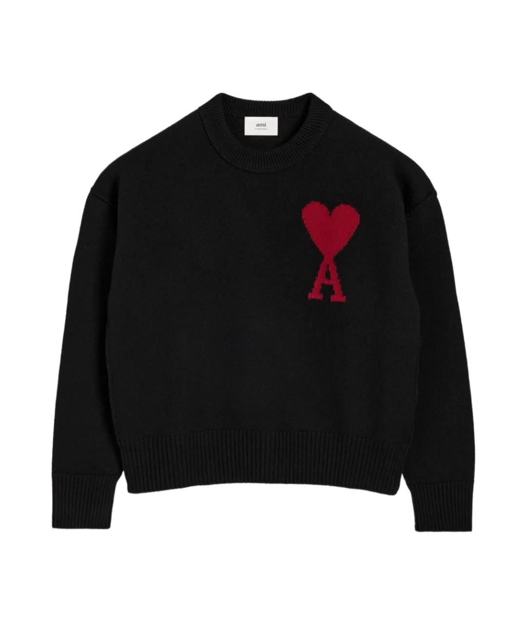 Ami Paris Черный шерстяной джемпер / свитер, фото 1