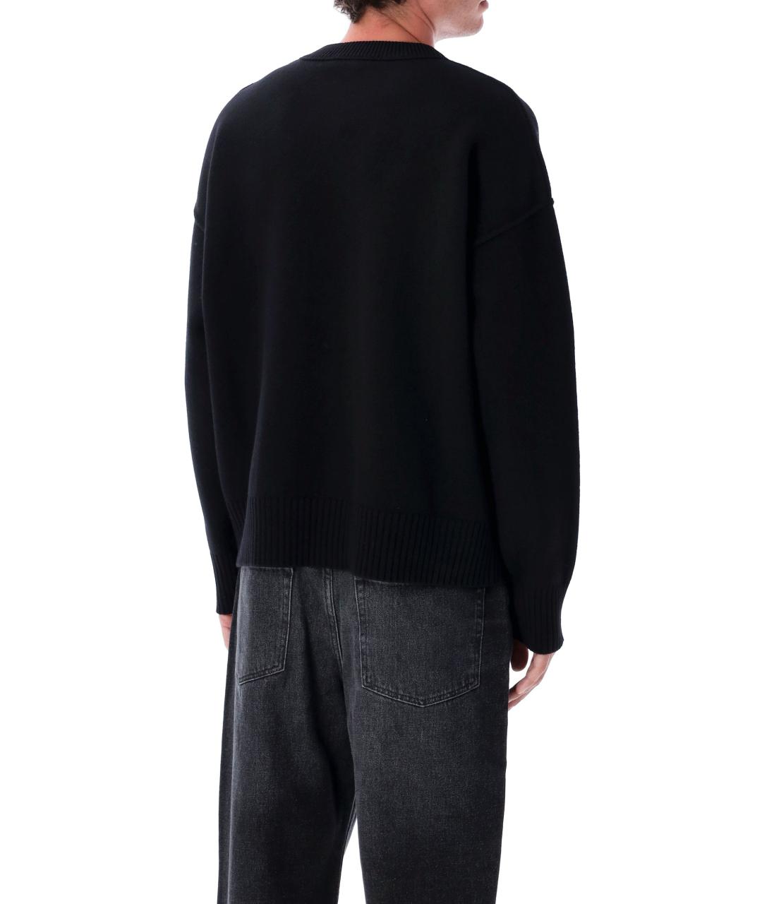 Ami Paris Черный шерстяной джемпер / свитер, фото 3