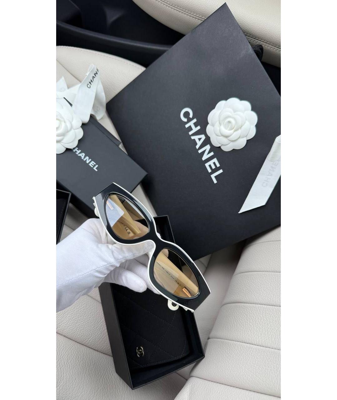 CHANEL Черные пластиковые солнцезащитные очки, фото 2