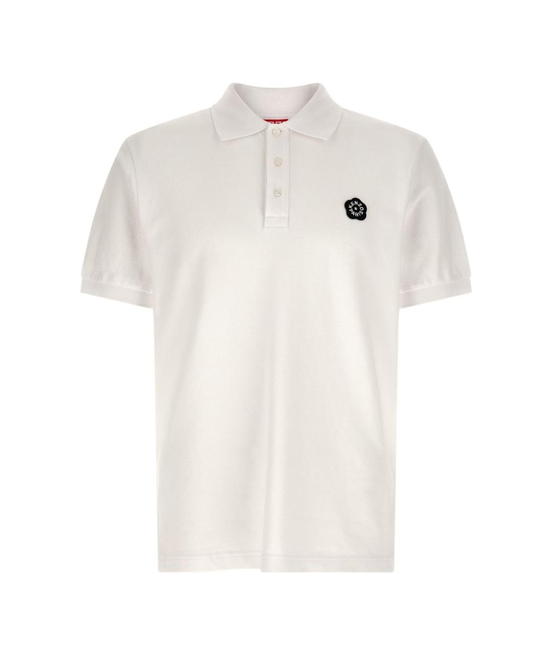 KENZO Белое хлопковое поло с коротким рукавом, фото 1