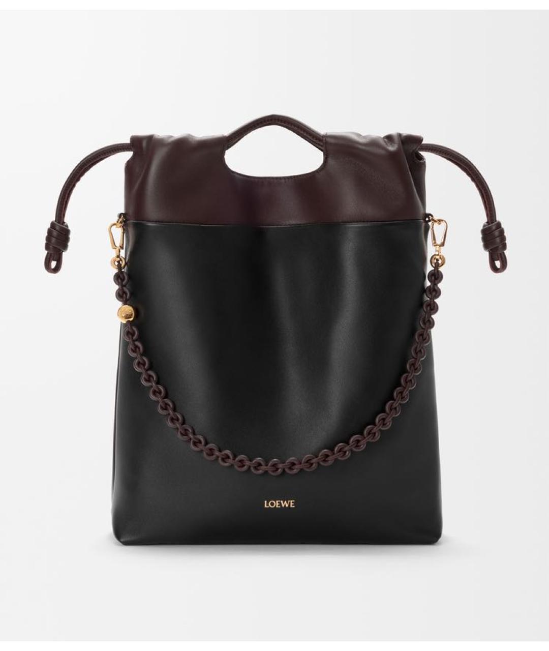 LOEWE Черная кожаная сумка с короткими ручками, фото 5