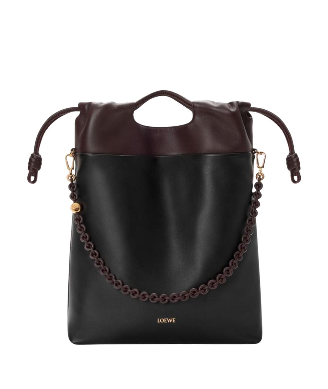 LOEWE Черная кожаная сумка с короткими ручками, фото 1