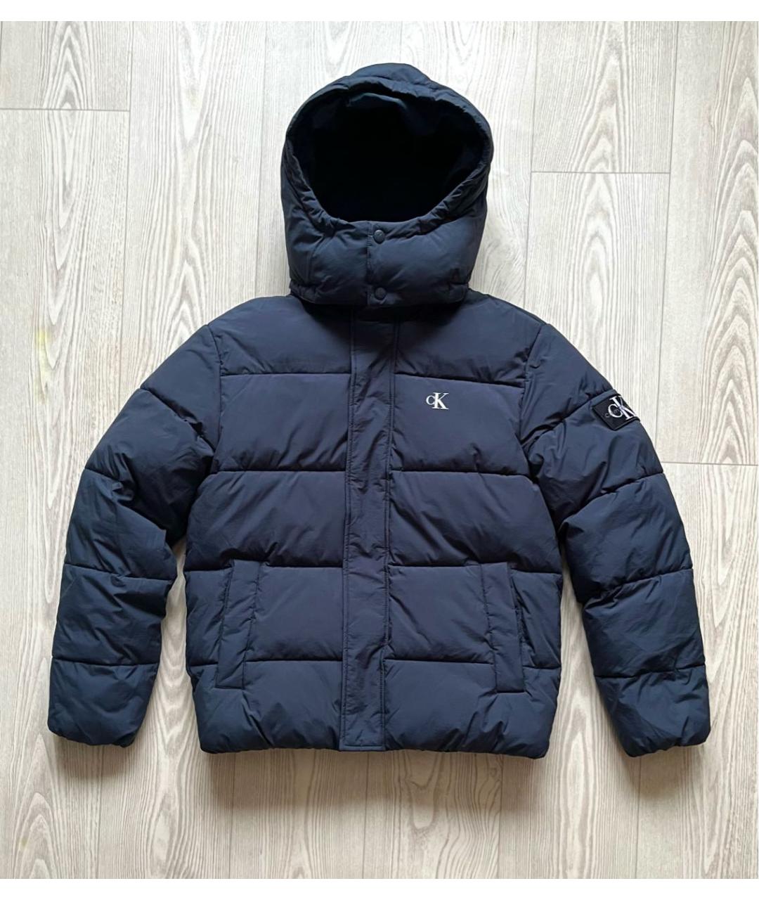 CALVIN KLEIN Темно-синяя полиэстеровая куртка, фото 8
