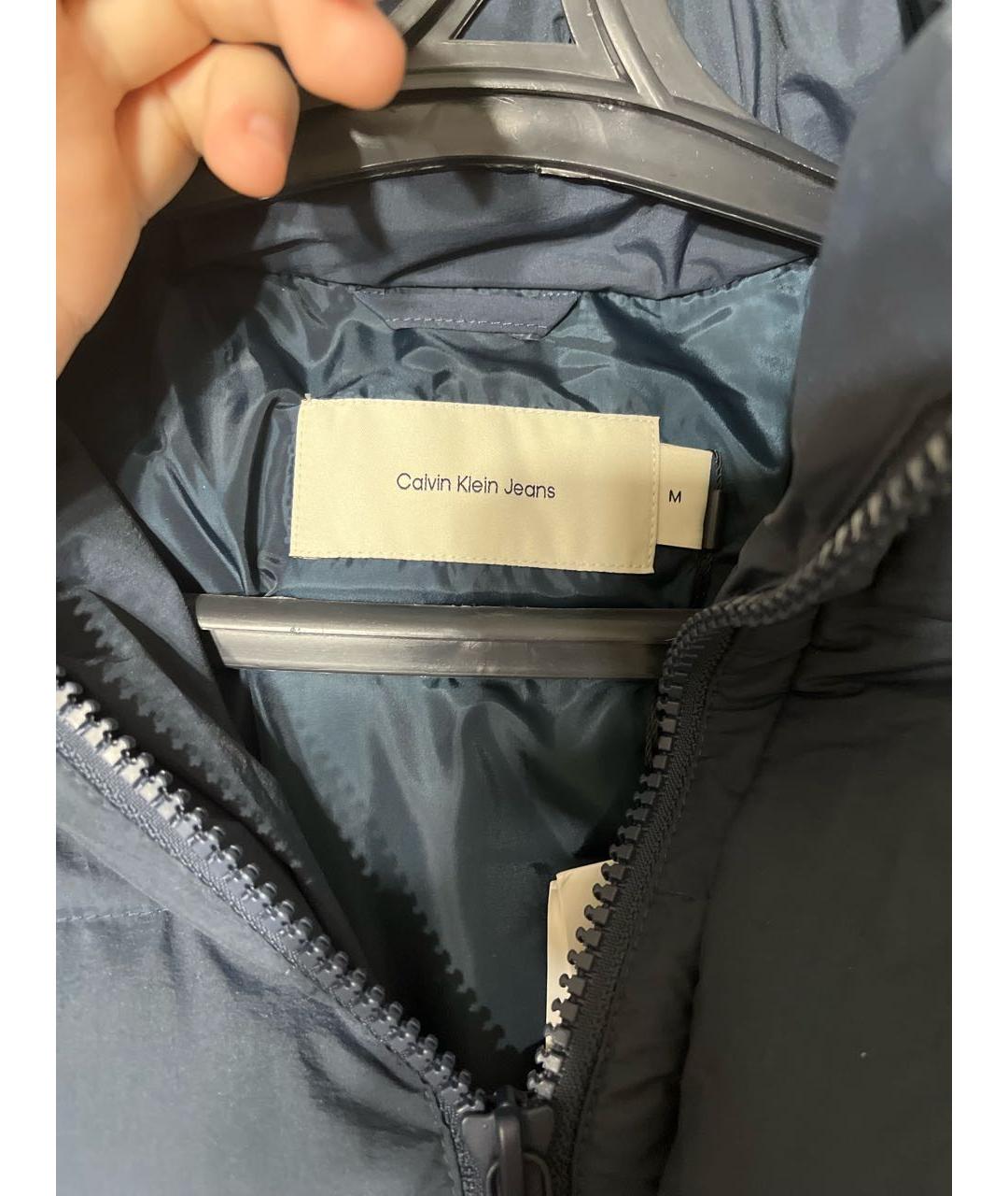 CALVIN KLEIN Темно-синяя полиэстеровая куртка, фото 3