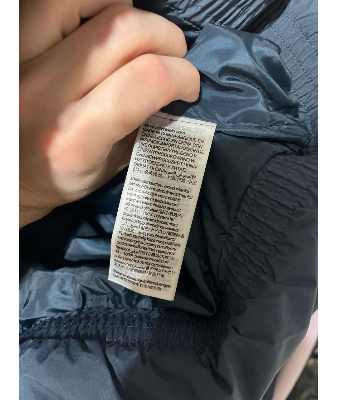 CALVIN KLEIN Темно-синяя полиэстеровая куртка, фото 6