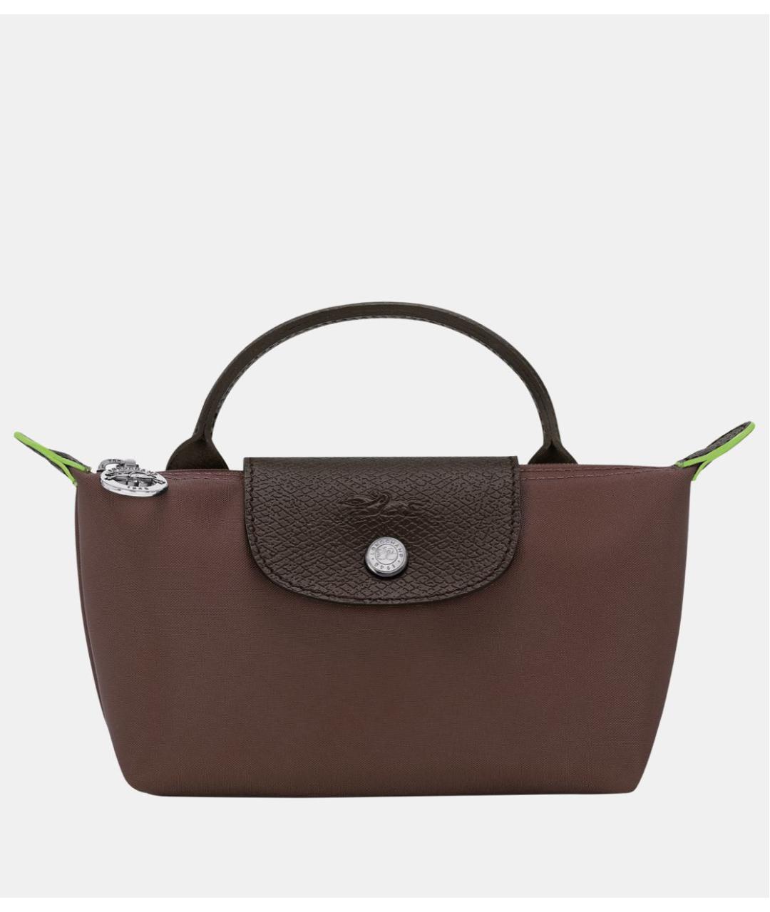 LONGCHAMP Коричневая тканевая сумка с короткими ручками, фото 9